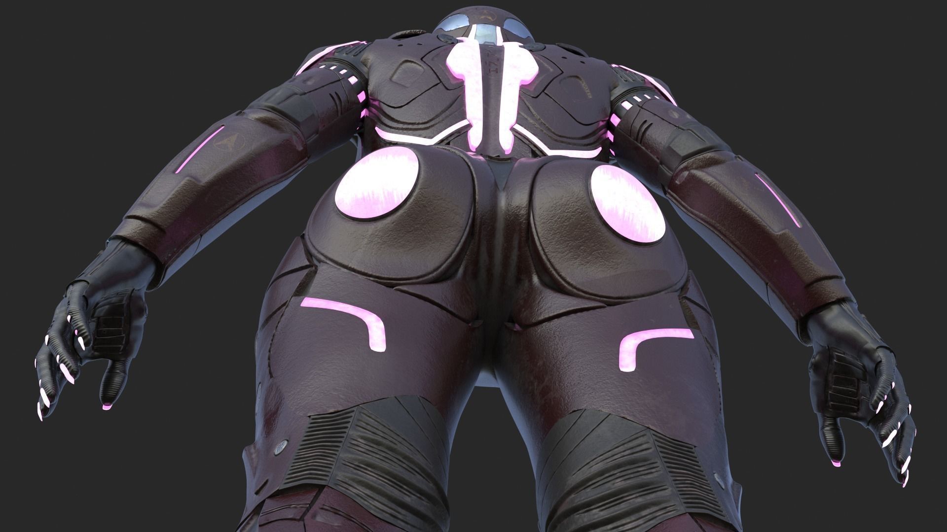 Cyborg Angel Asian Red 3D model_25