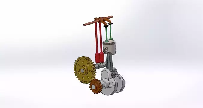single cylinder engine 3D model