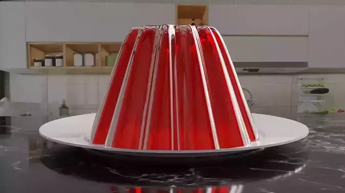 Realistic Food Jelly 3D Model - Blender Cycles Render Low-poly 3D model