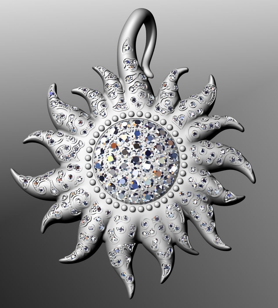 Pendant The Sun 3D print model_2