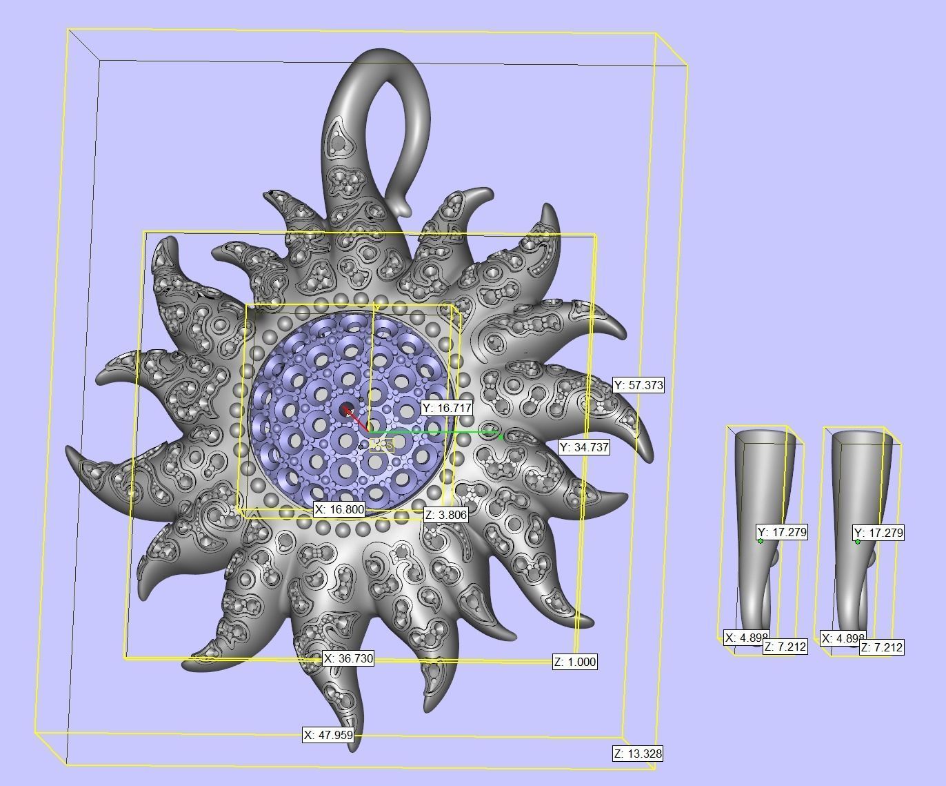 Pendant The Sun 3D print model_3