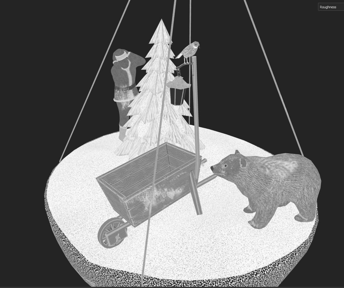 Christmas tree decoration Low-poly 3D model_10