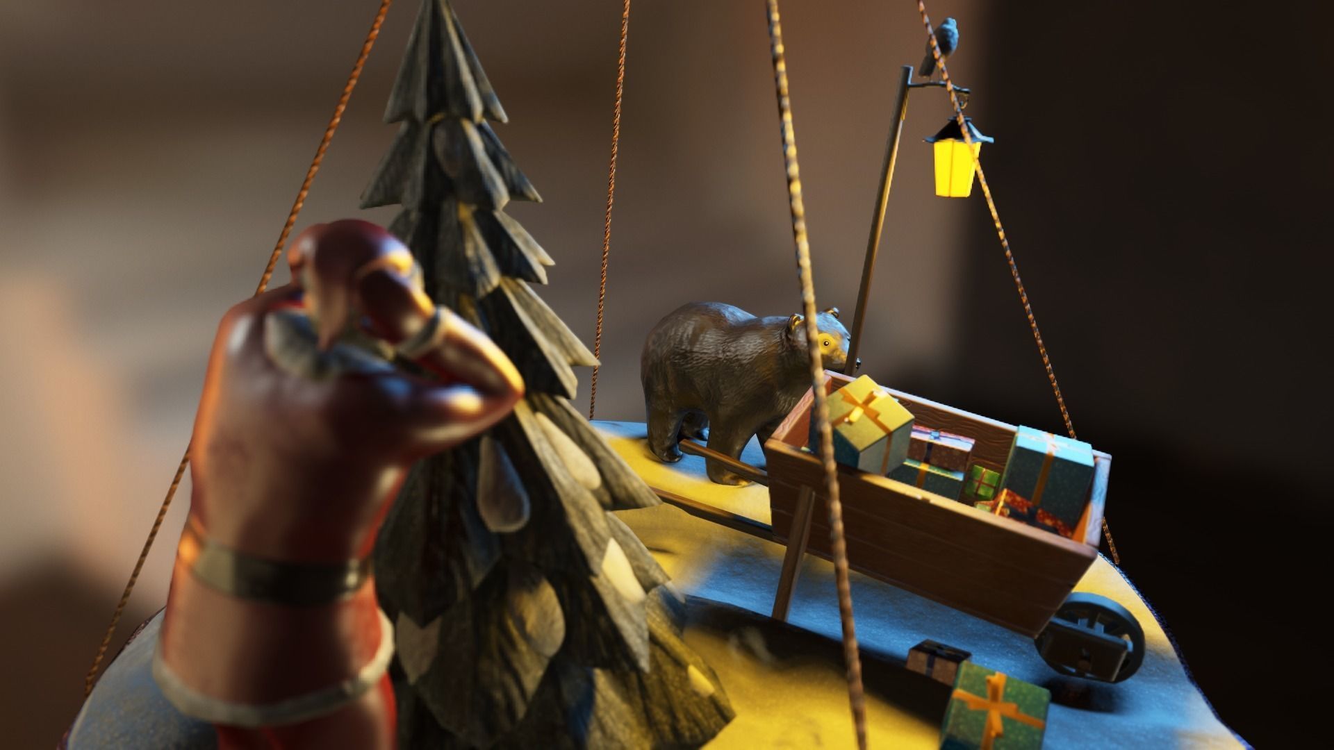 Christmas tree decoration Low-poly 3D model_7