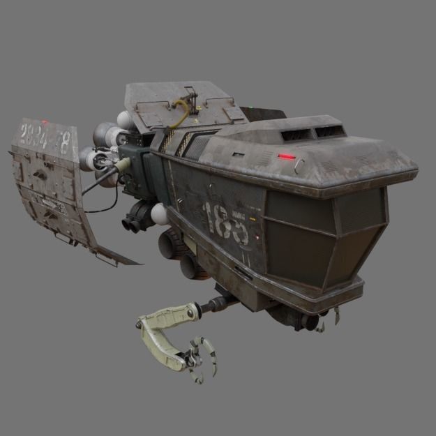 SPACESHIP Tug  Free 3D model_6