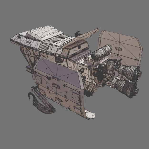 SPACESHIP Tug  Free 3D model_11