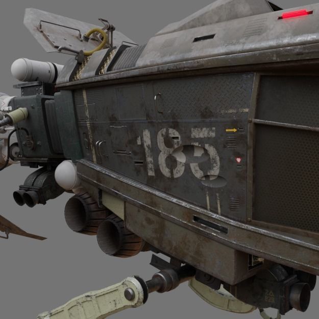 SPACESHIP Tug  Free 3D model_8