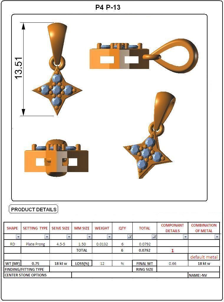 Star Light Wt Pendant 3dm stl obj mtl gltf glb  3D print model_3