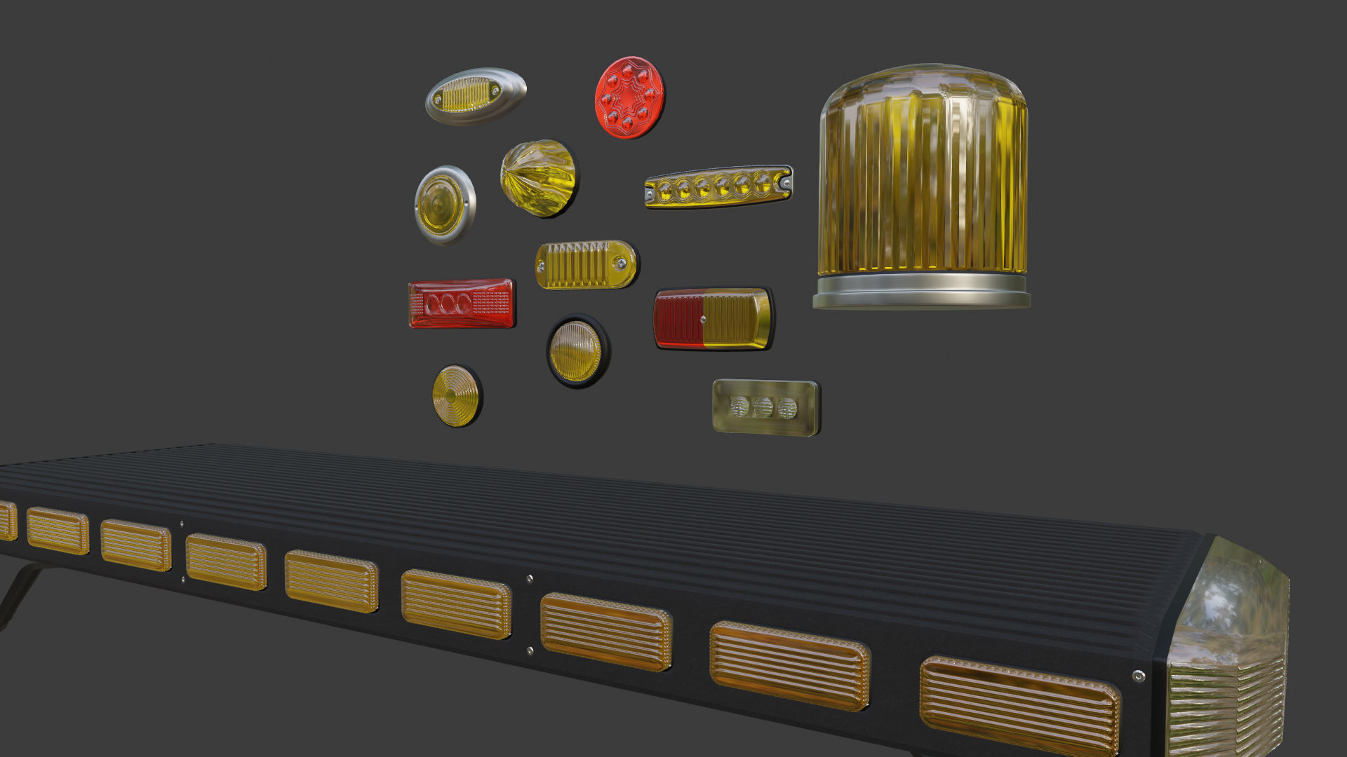 Markers and Emergency Lights Collection 3D model_9