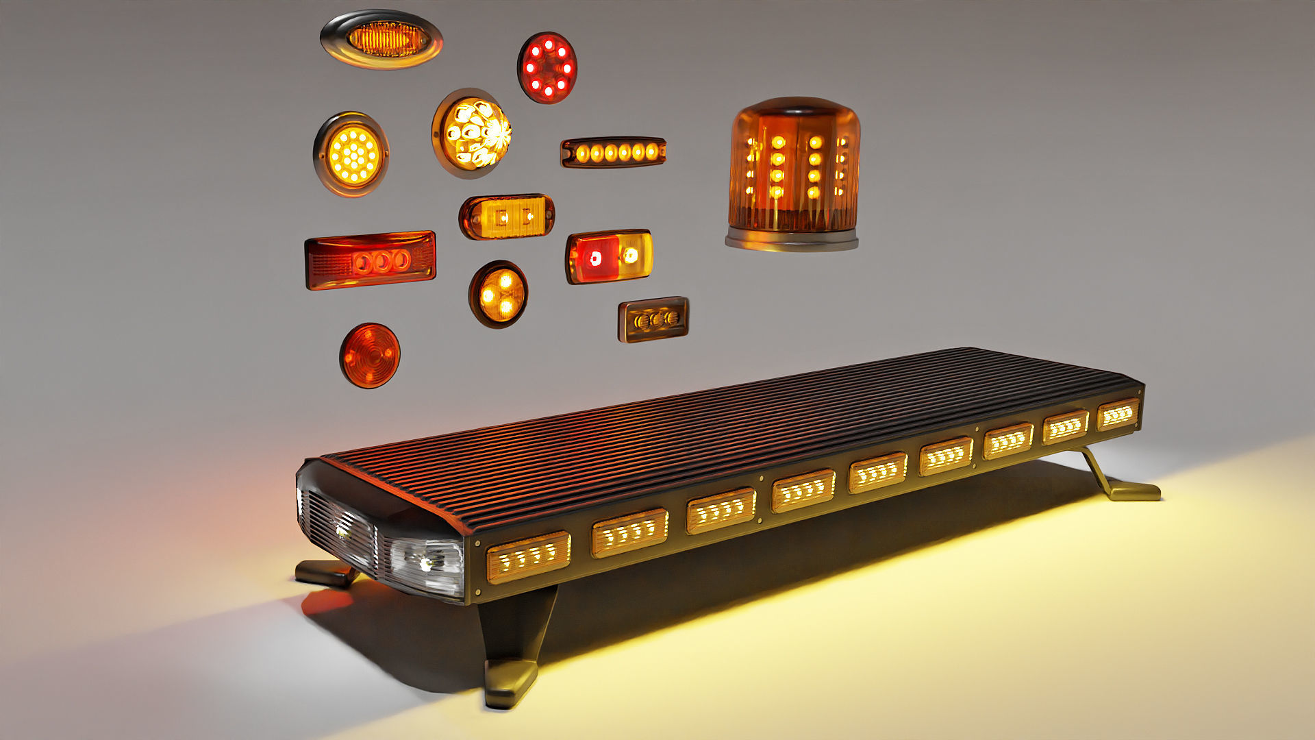 Markers and Emergency Lights Collection 3D model_13