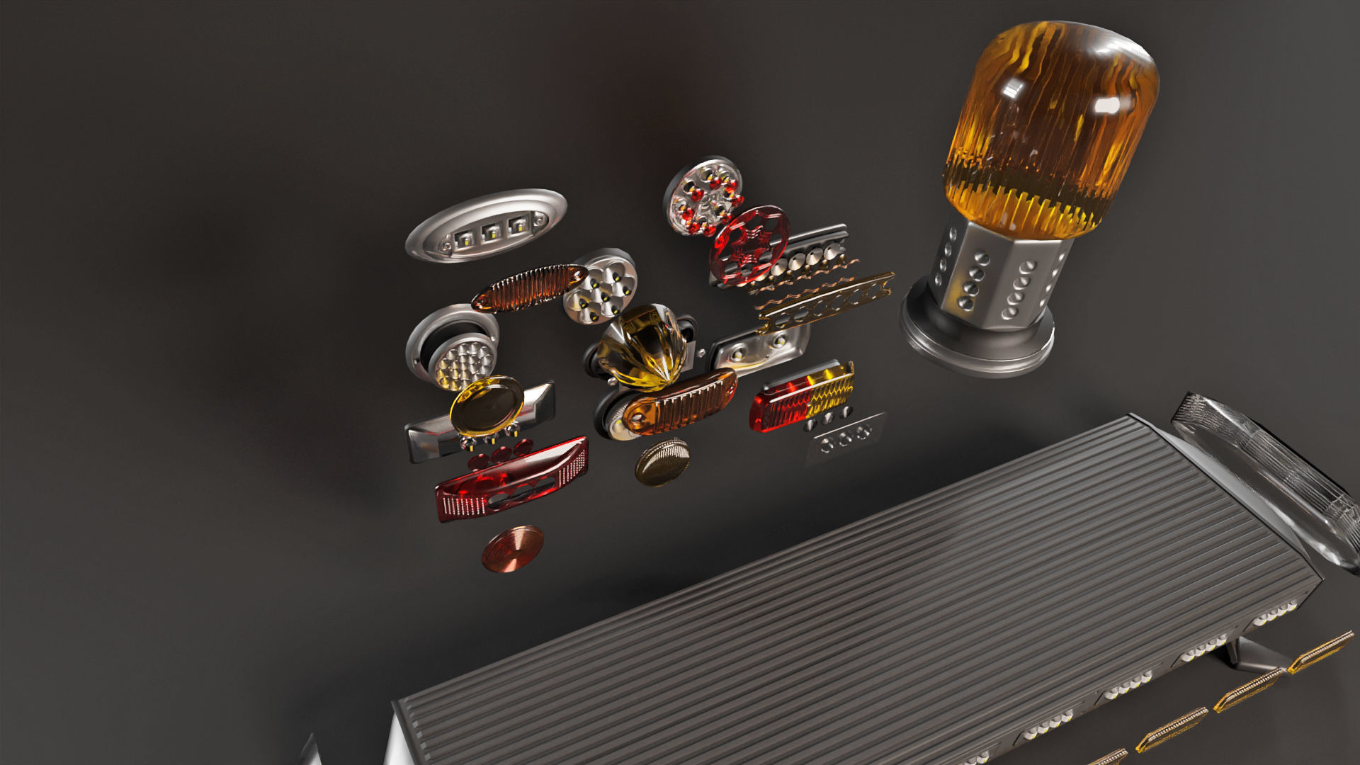 Markers and Emergency Lights Collection 3D model_7