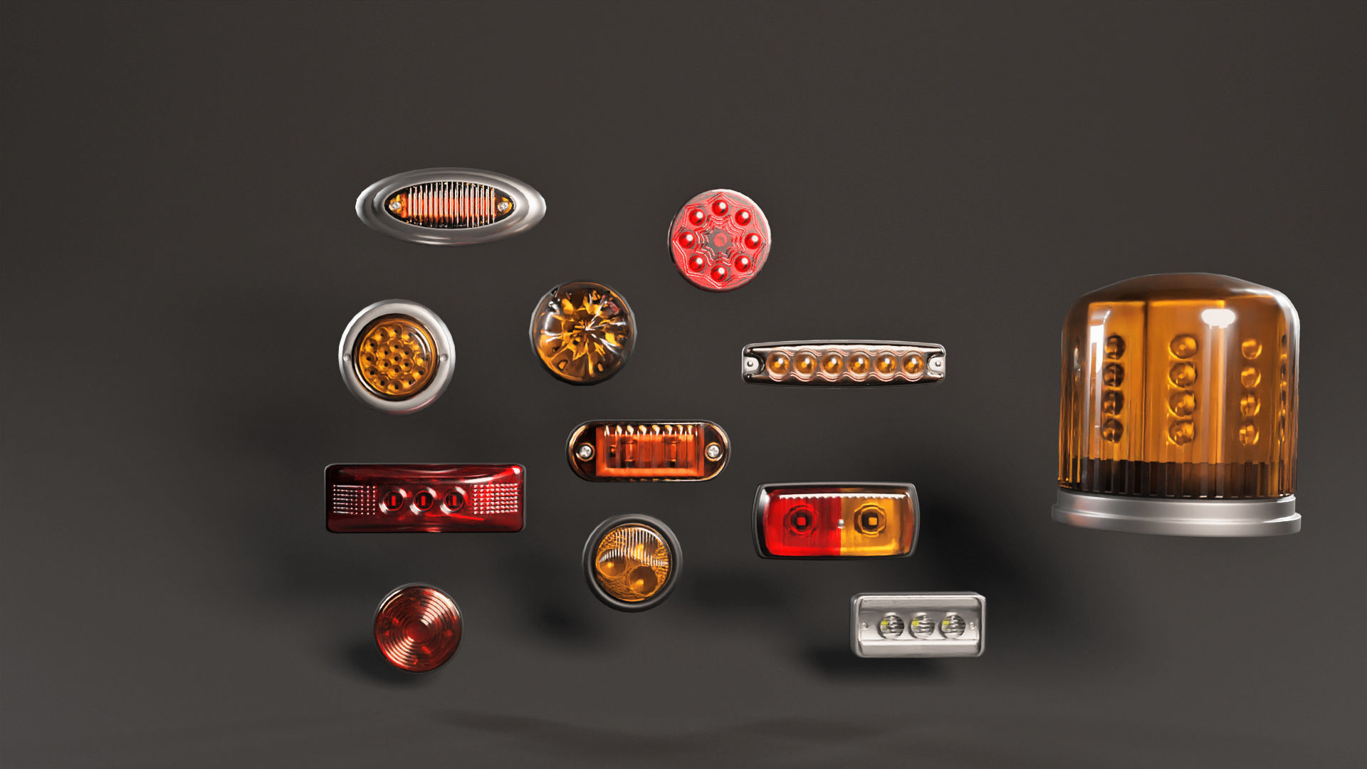 Markers and Emergency Lights Collection 3D model_8