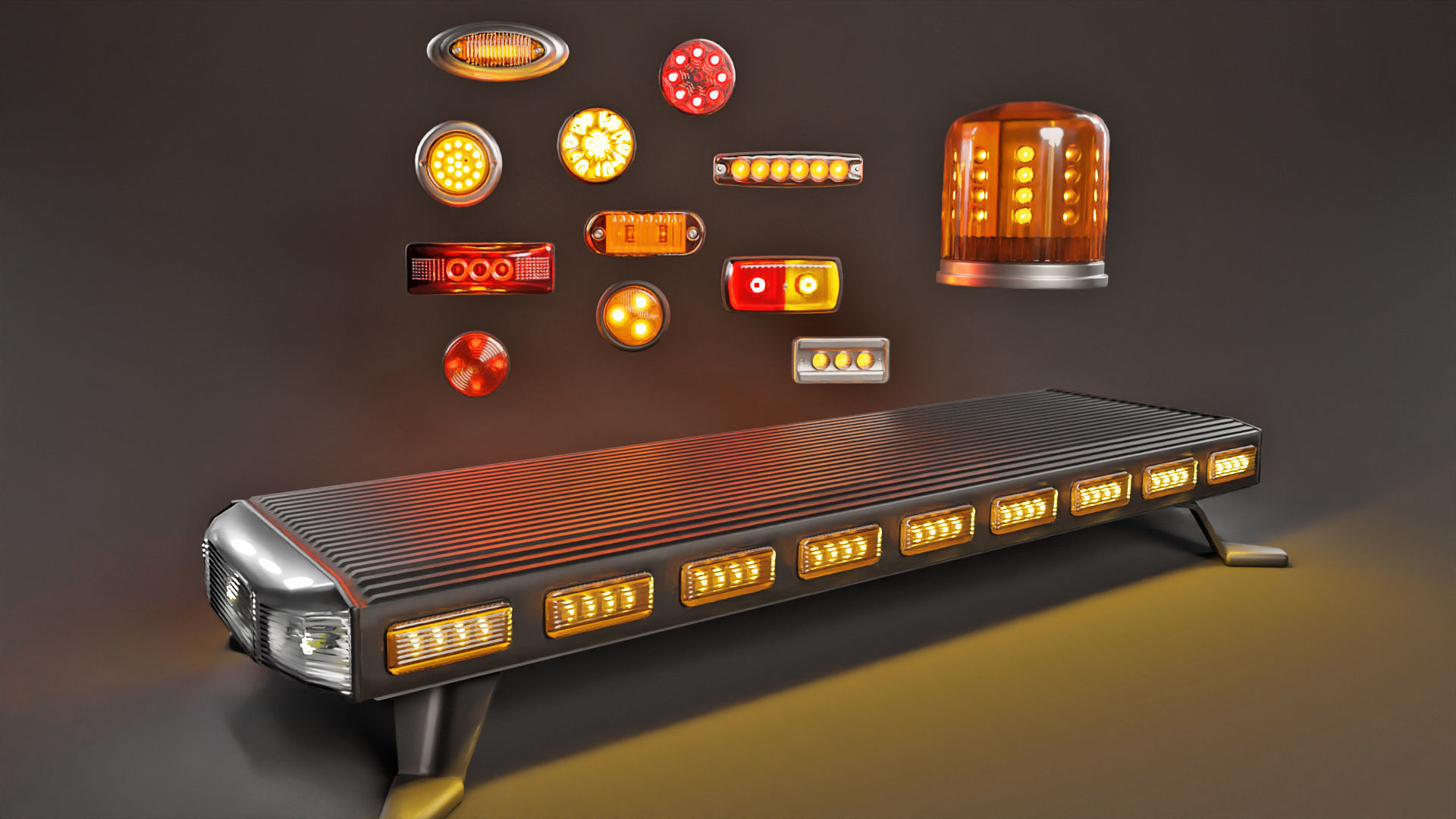 Markers and Emergency Lights Collection 3D model_2