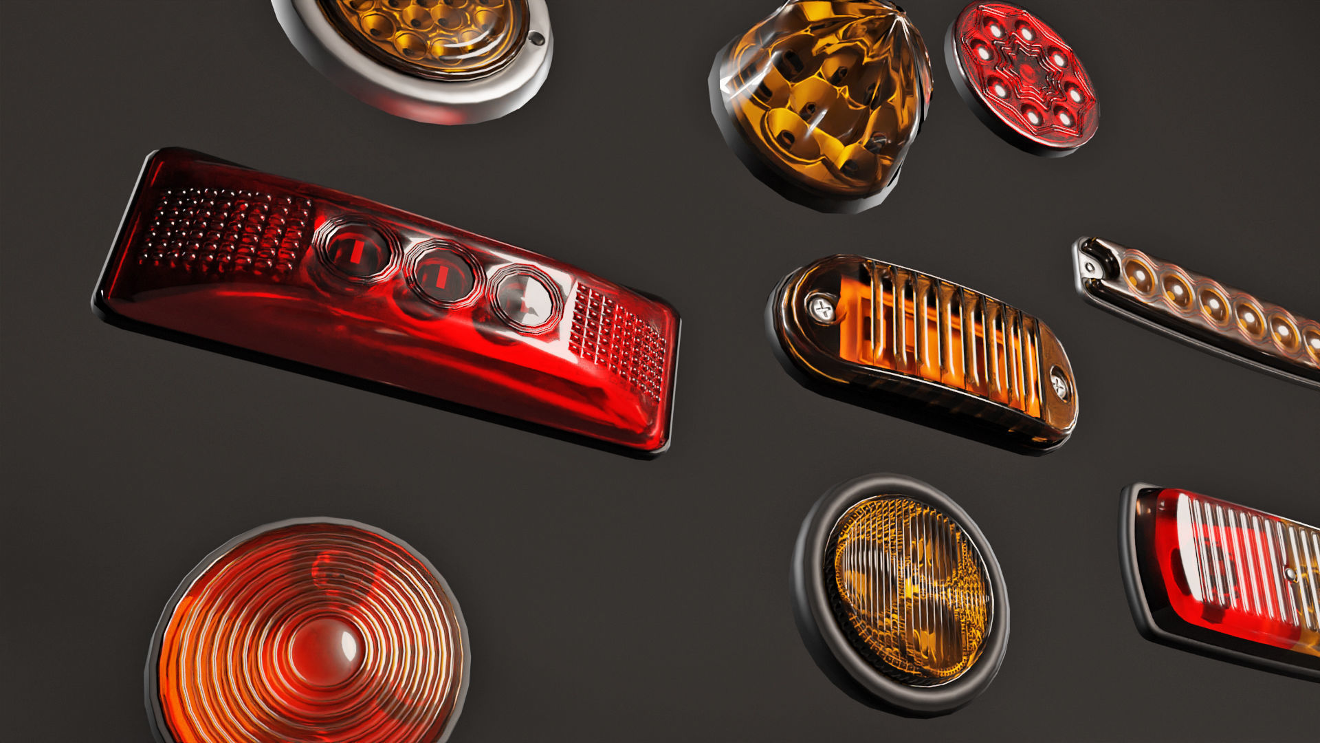 Markers and Emergency Lights Collection 3D model_5