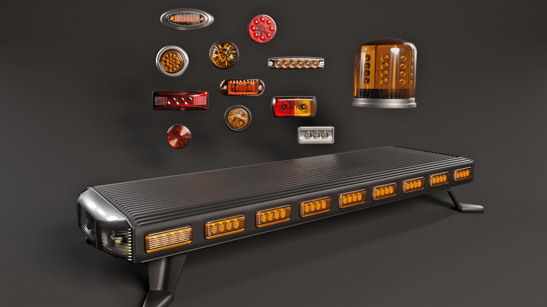Markers and Emergency Lights Collection 3D model_1