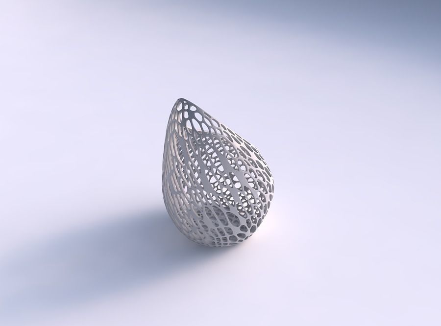 Vase Tide twisted with fine organic lattice 3D print model_0