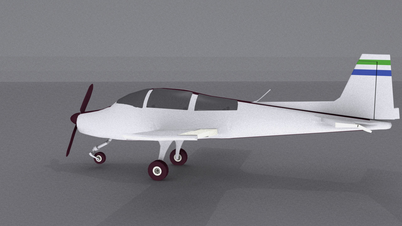 Grumman American AA-5 Low-poly 3D model_6