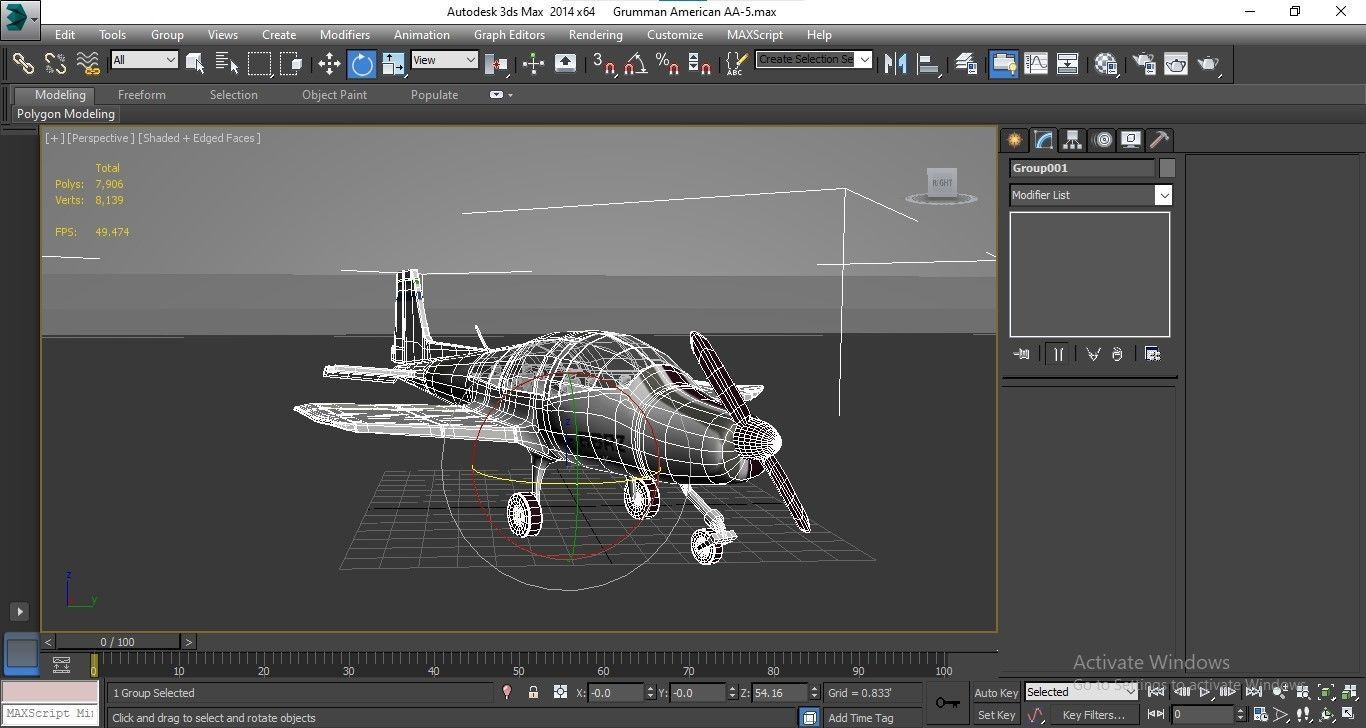 Grumman American AA-5 Low-poly 3D model_23