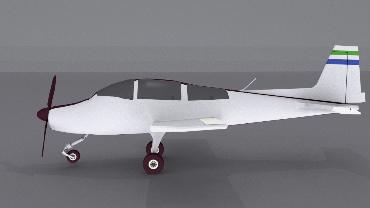 Grumman American AA-5 Low-poly 3D model_5