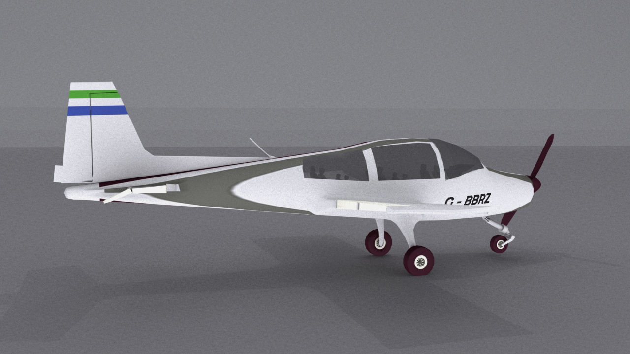 Grumman American AA-5 Low-poly 3D model_14