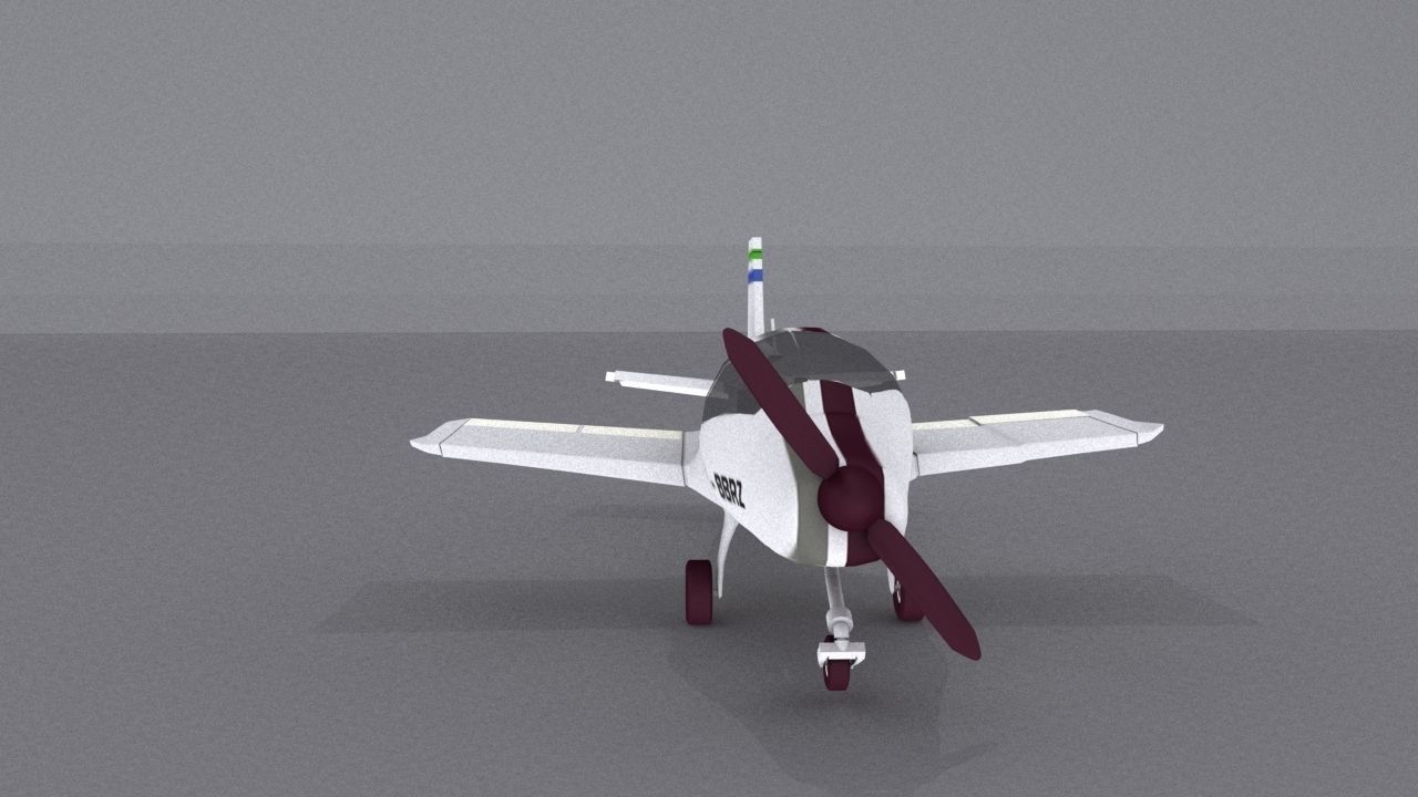 Grumman American AA-5 Low-poly 3D model_18