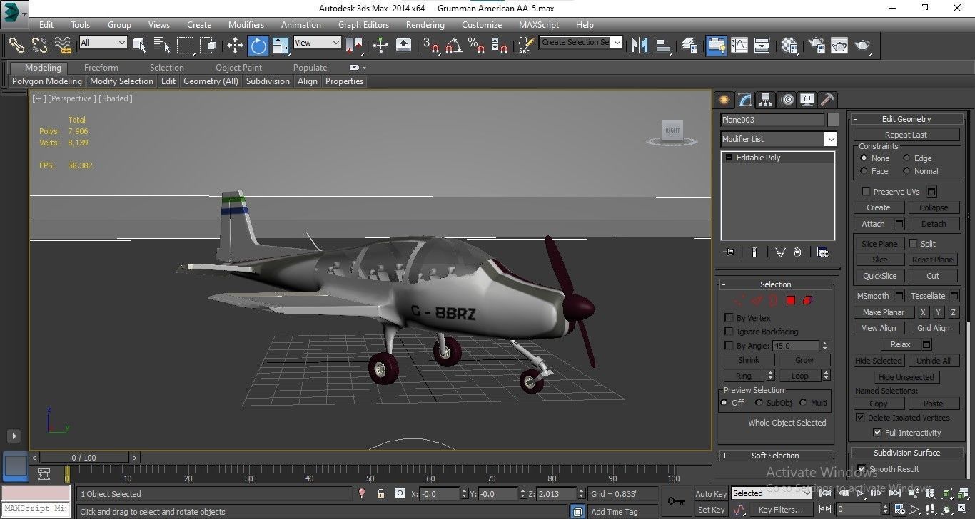 Grumman American AA-5 Low-poly 3D model_26