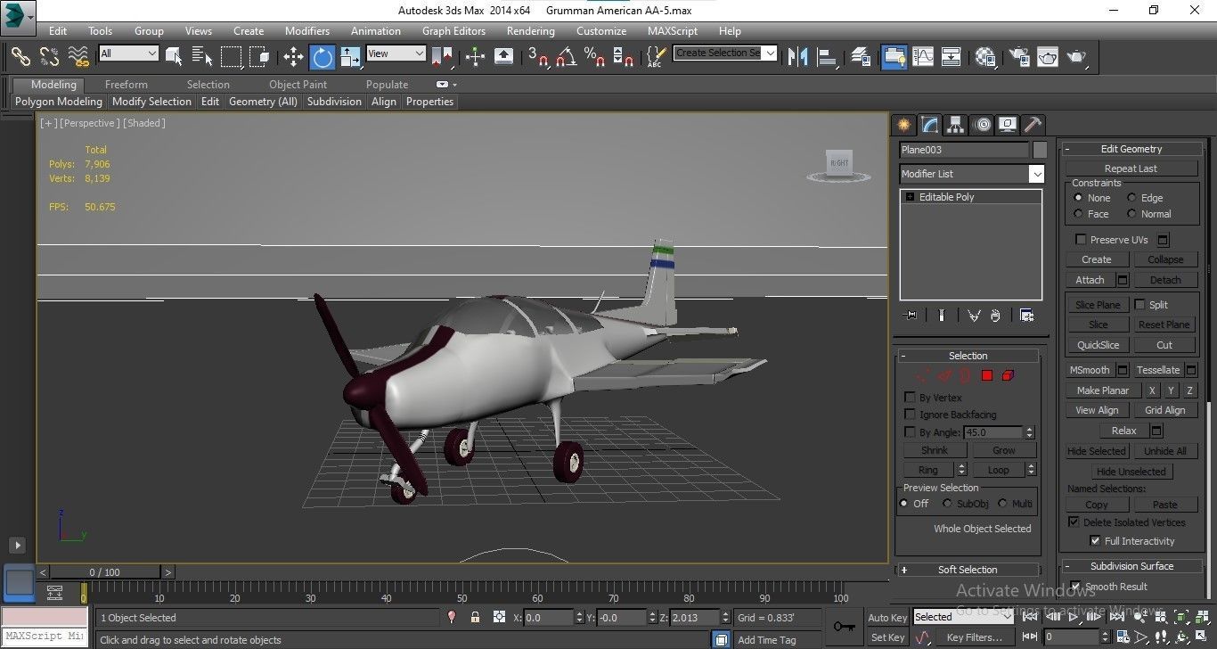 Grumman American AA-5 Low-poly 3D model_24