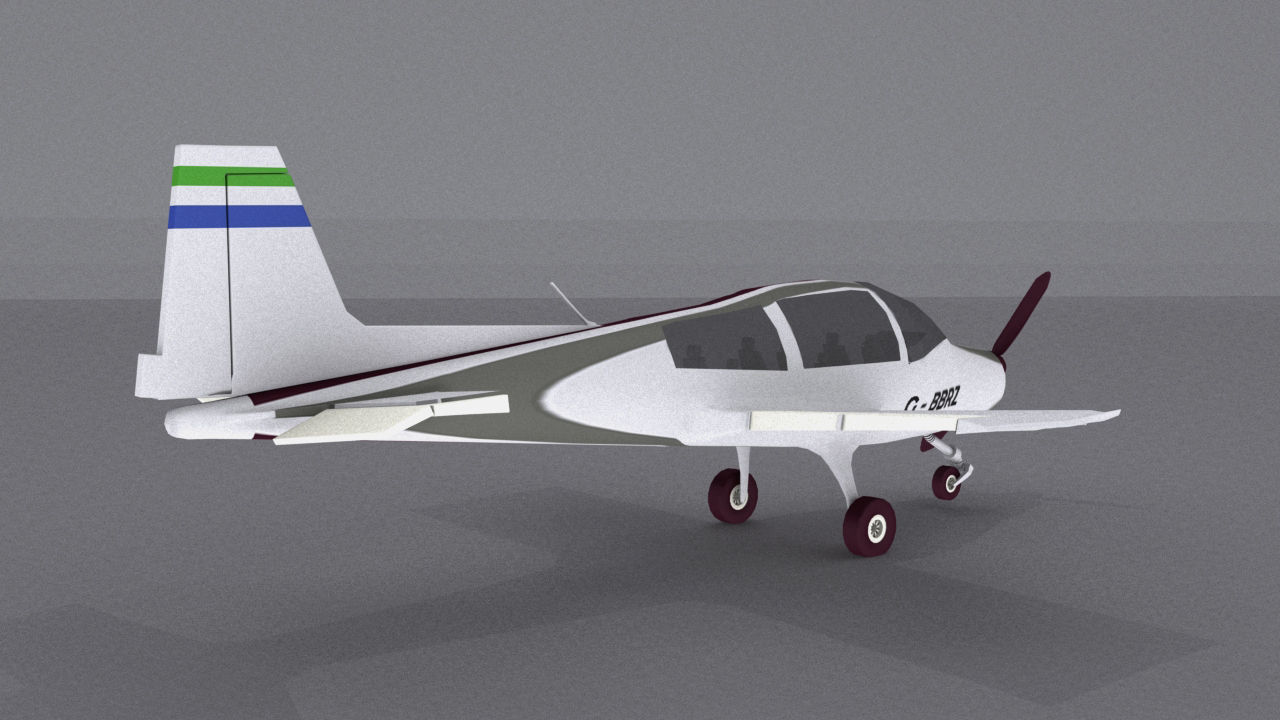 Grumman American AA-5 Low-poly 3D model_13
