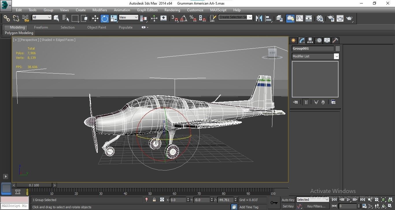 Grumman American AA-5 Low-poly 3D model_21