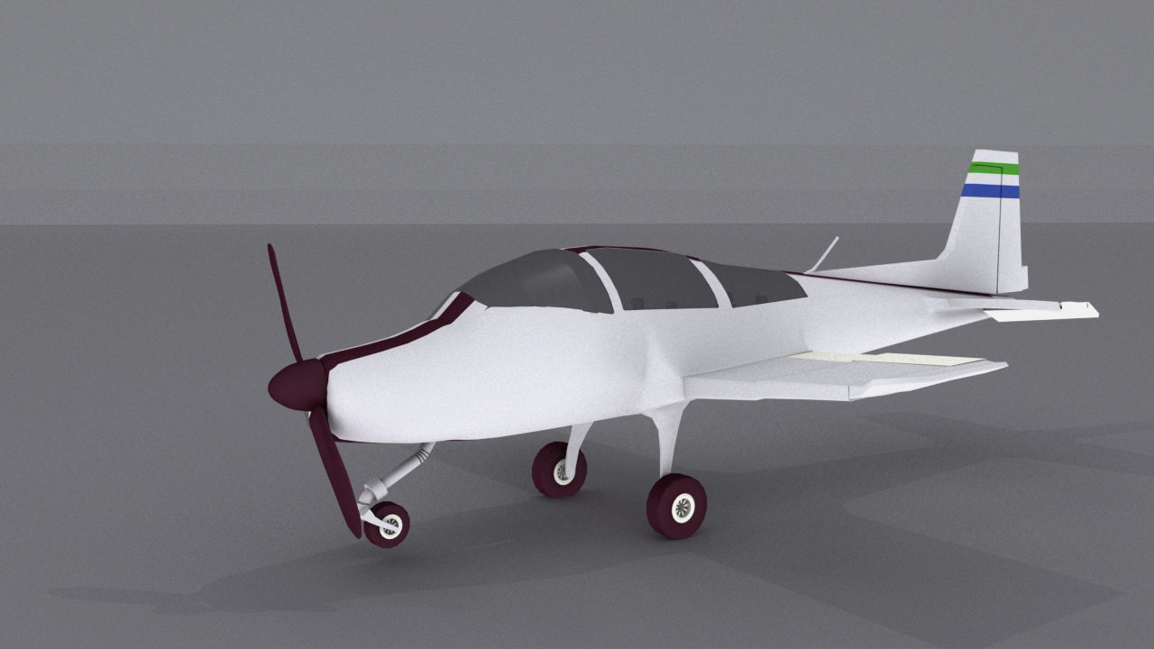 Grumman American AA-5 Low-poly 3D model_3