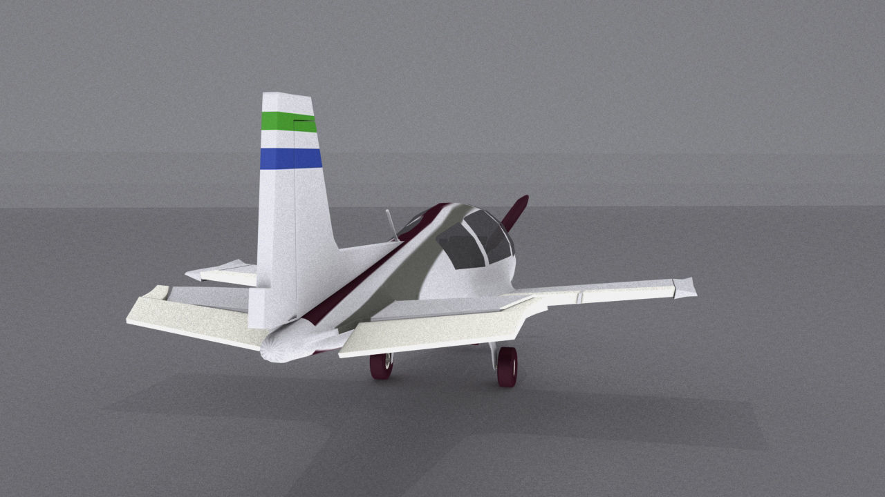 Grumman American AA-5 Low-poly 3D model_11