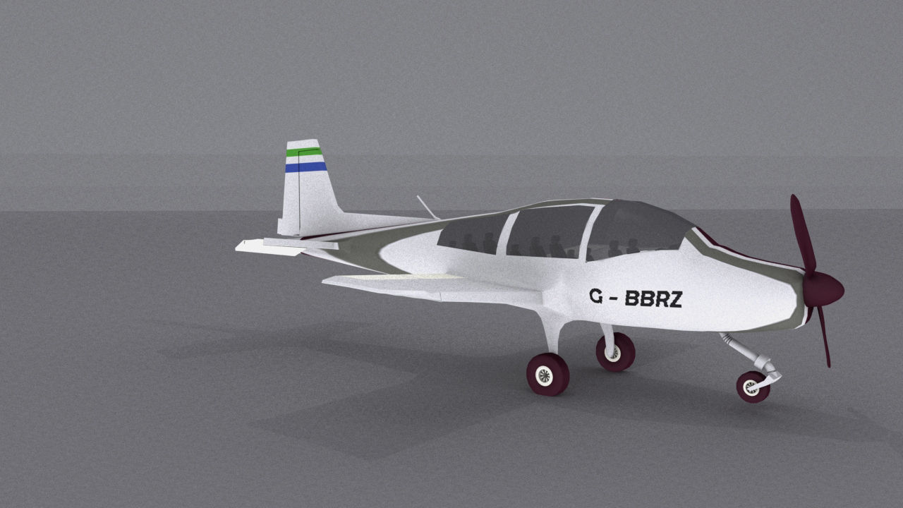 Grumman American AA-5 Low-poly 3D model_16