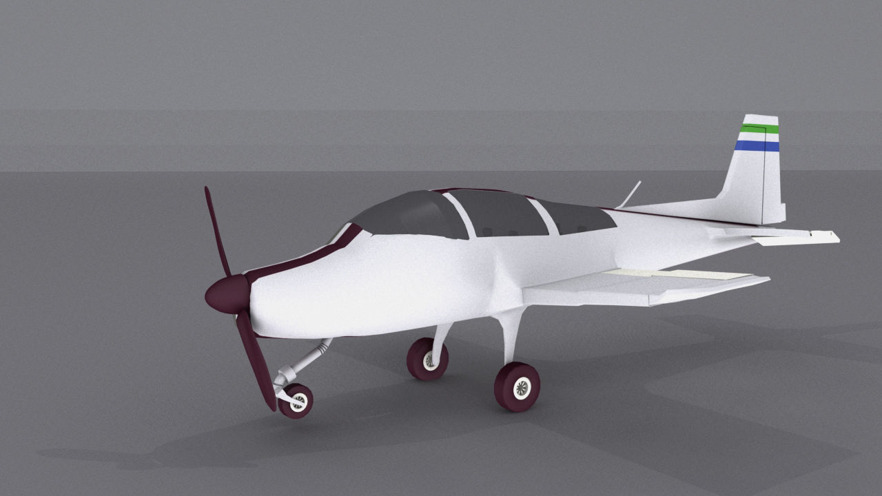 Grumman American AA-5 Low-poly 3D model_2