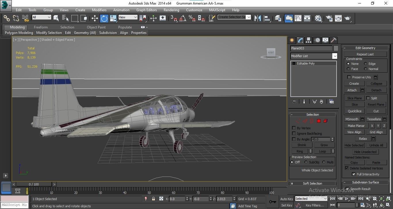Grumman American AA-5 Low-poly 3D model_22