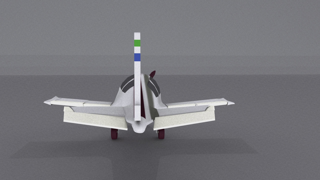 Grumman American AA-5 Low-poly 3D model_10