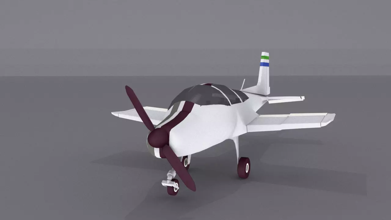 Grumman American AA-5 Low-poly 3D model_0
