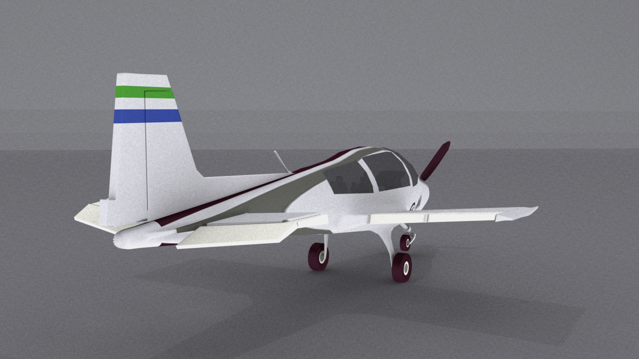 Grumman American AA-5 Low-poly 3D model_12