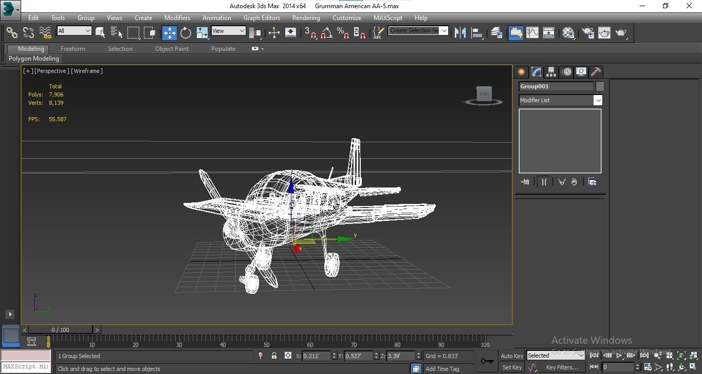 Grumman American AA-5 Low-poly 3D model_19