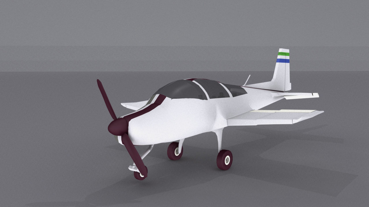 Grumman American AA-5 Low-poly 3D model_1