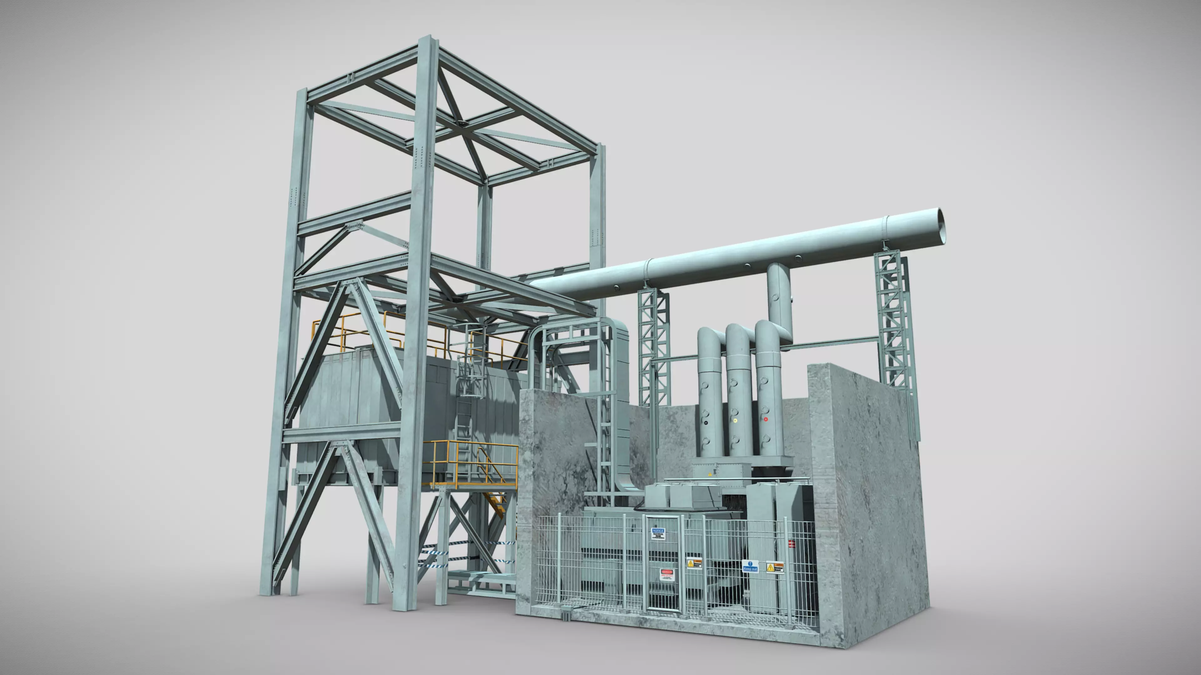 Power Generator Low-poly 3D model_0