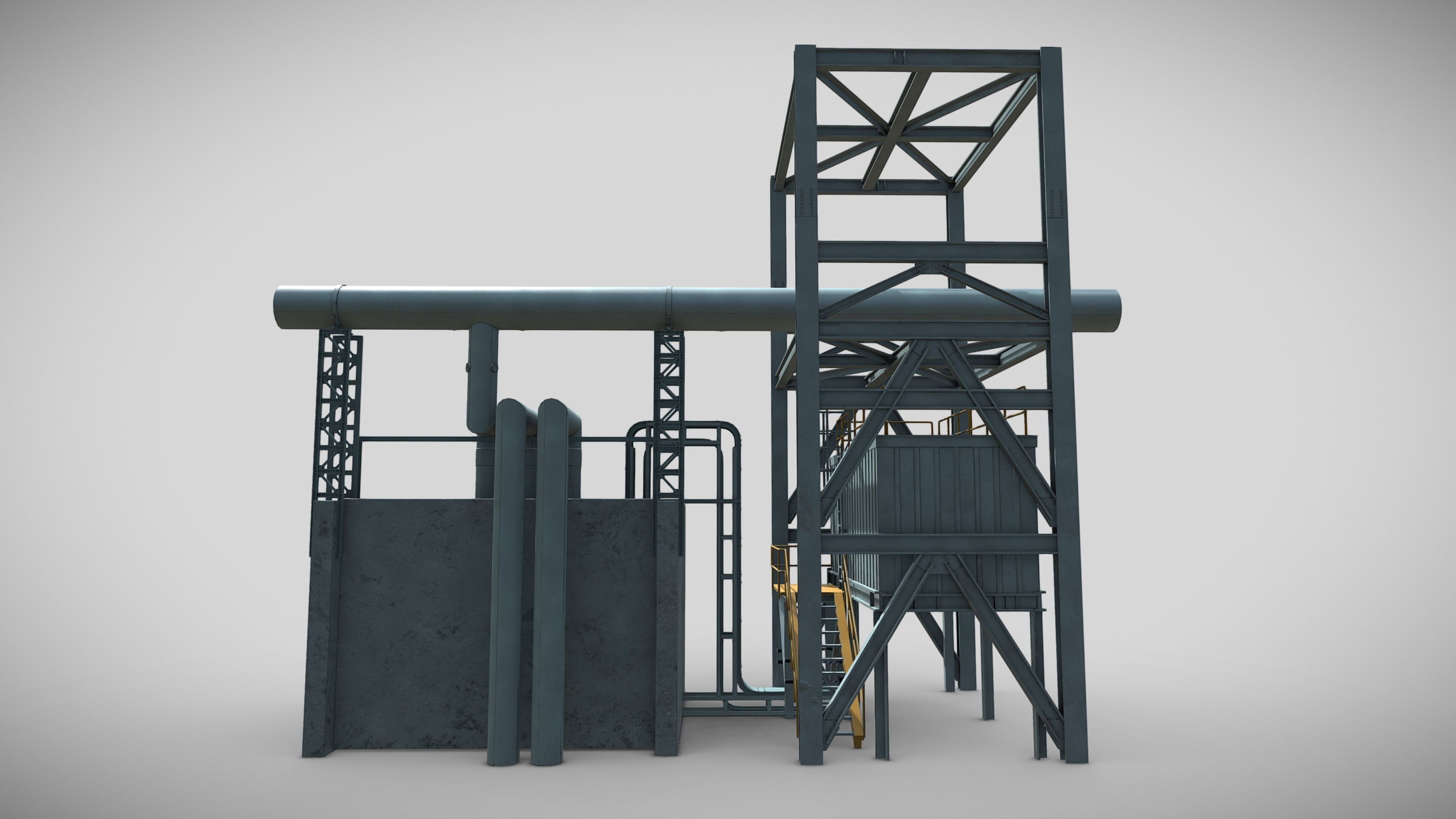 Power Generator Low-poly 3D model_7