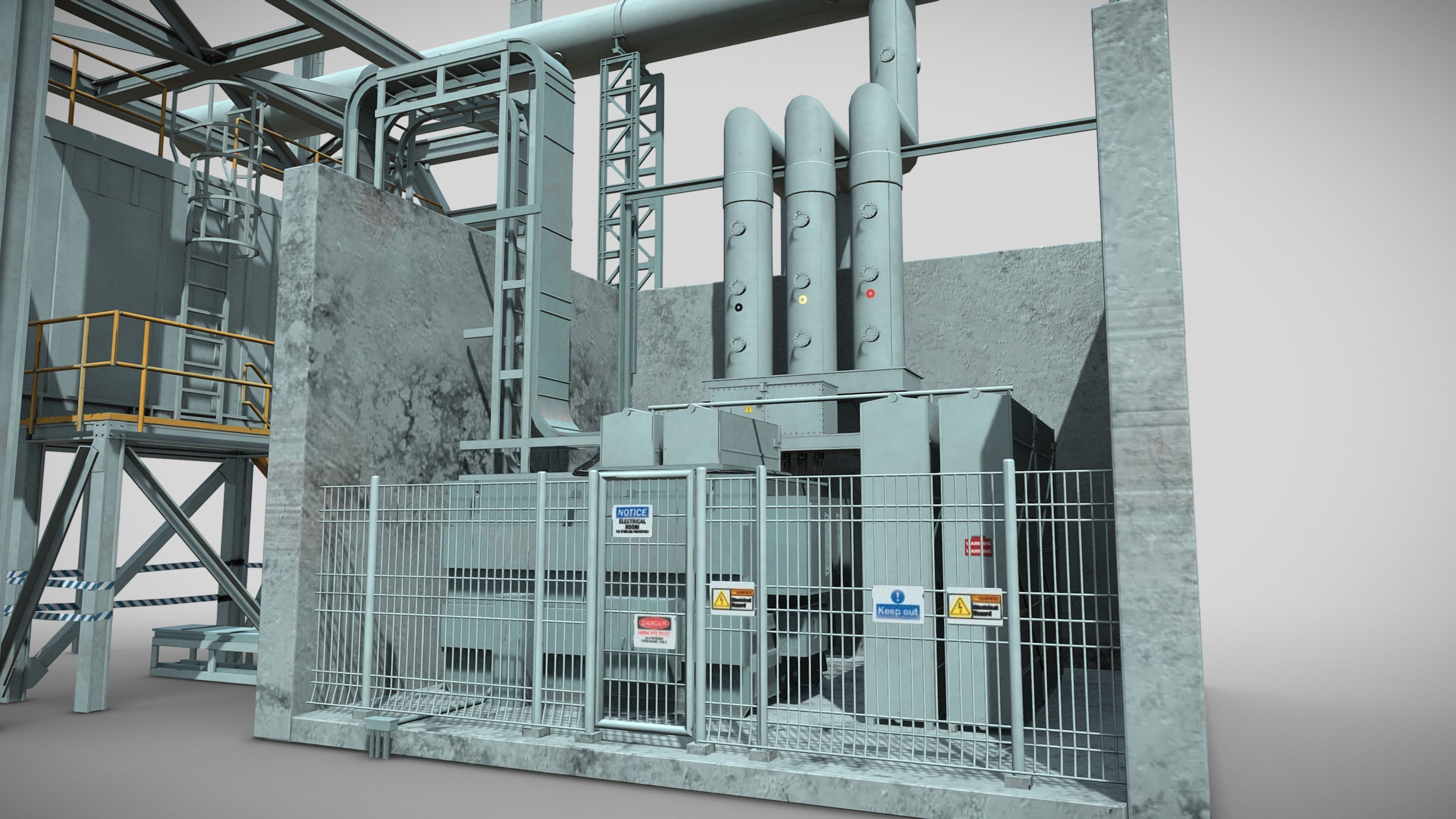 Power Generator Low-poly 3D model_4