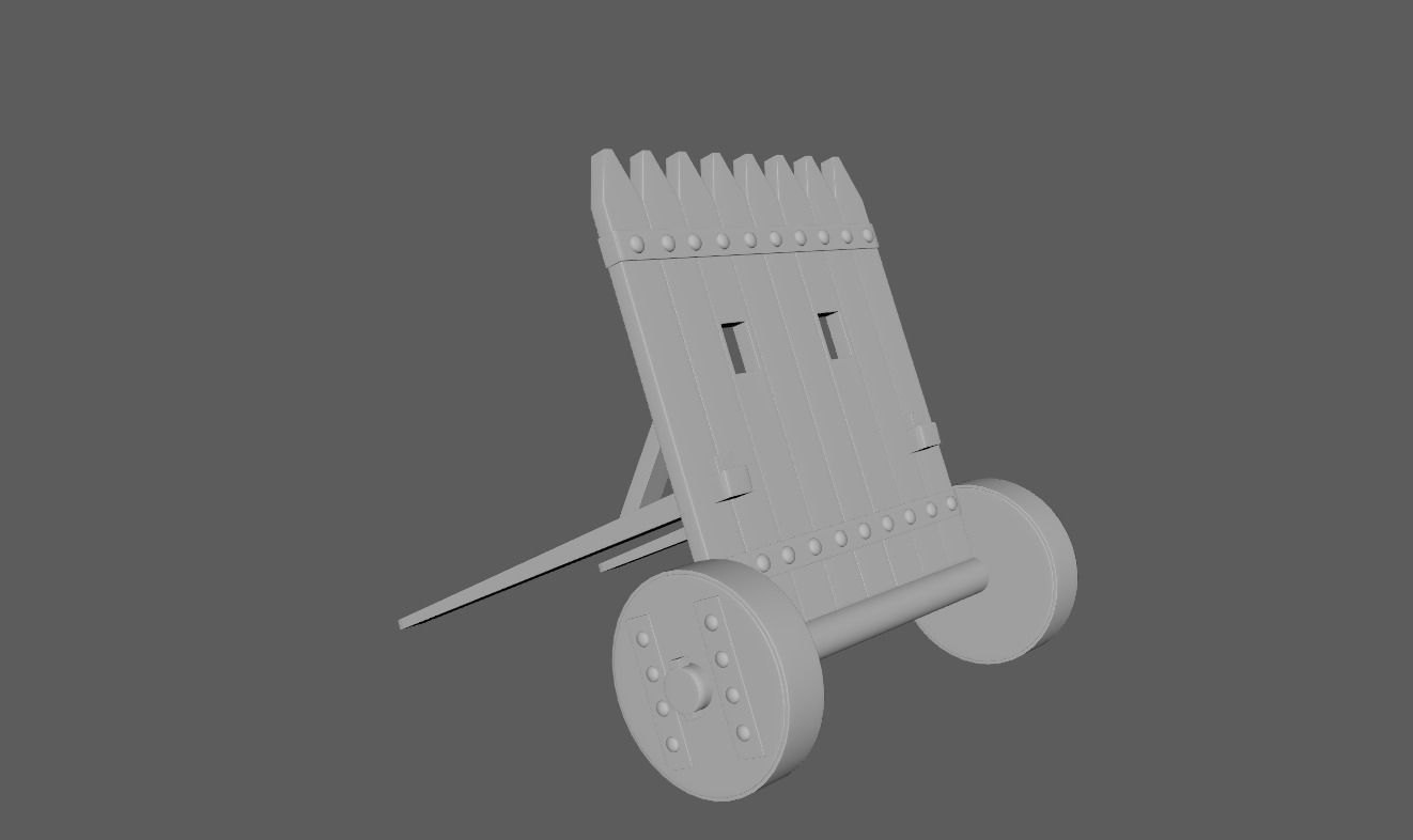 3d model Siege weapon Shield Low-poly 3D model_10