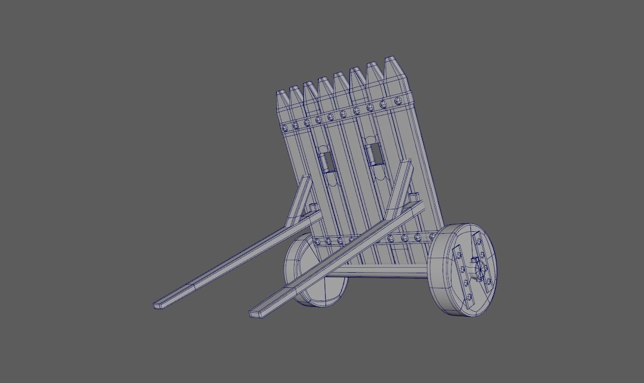 3d model Siege weapon Shield Low-poly 3D model_16