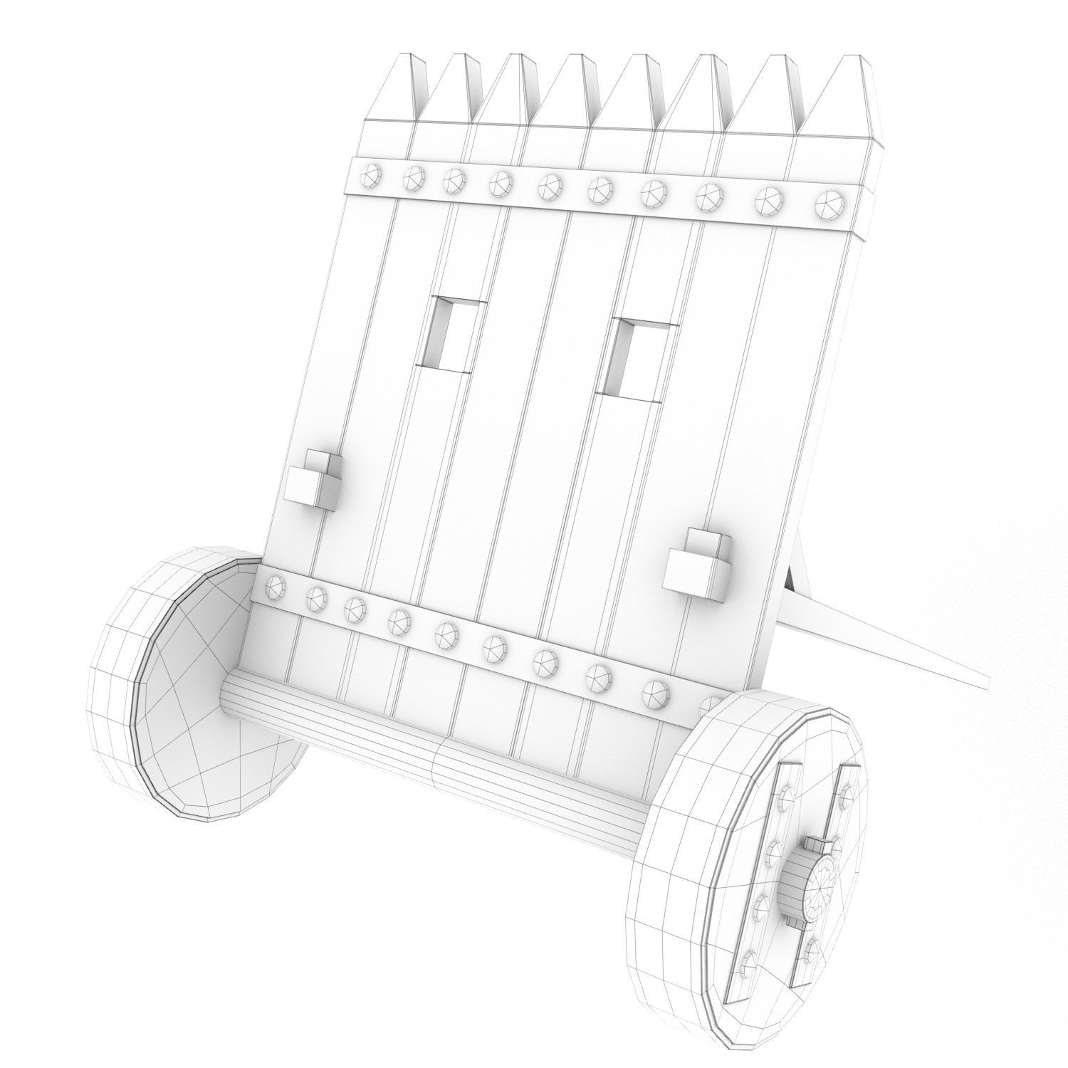3d model Siege weapon Shield Low-poly 3D model_3