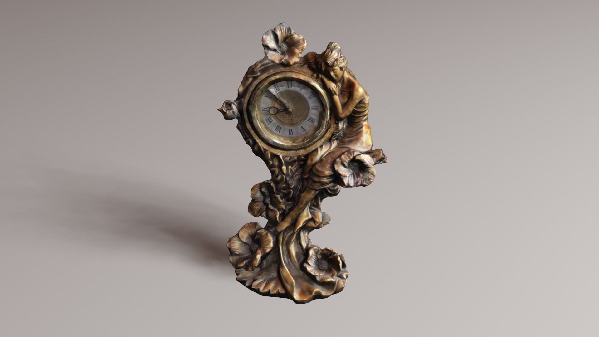 vintage clock v1 3D print model_16