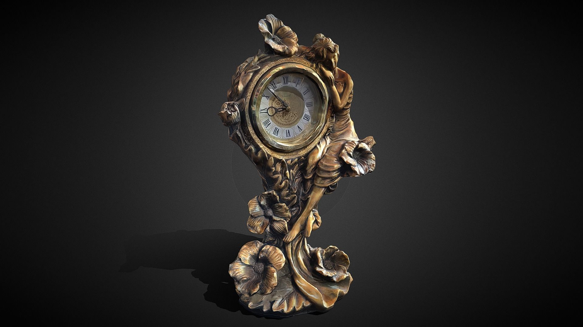 vintage clock v1 3D print model_8