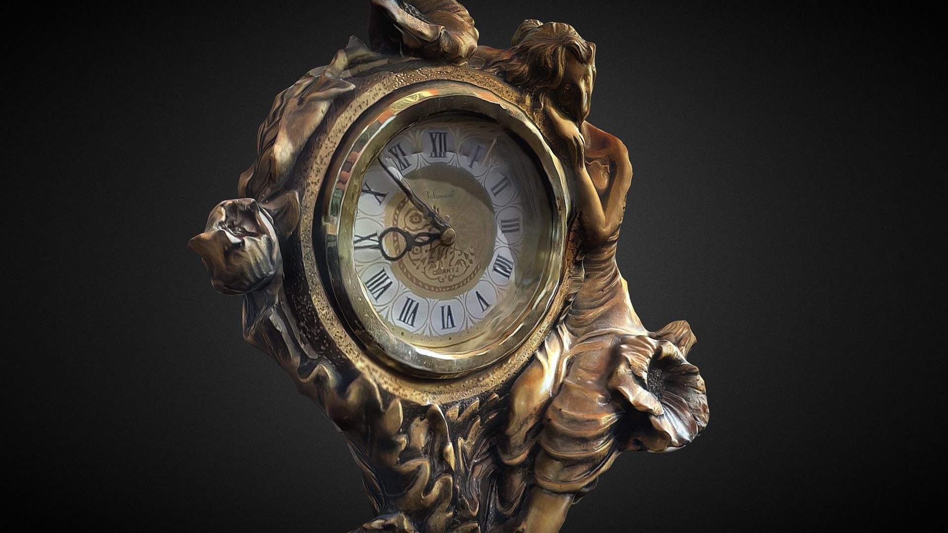 vintage clock v1 3D print model_7