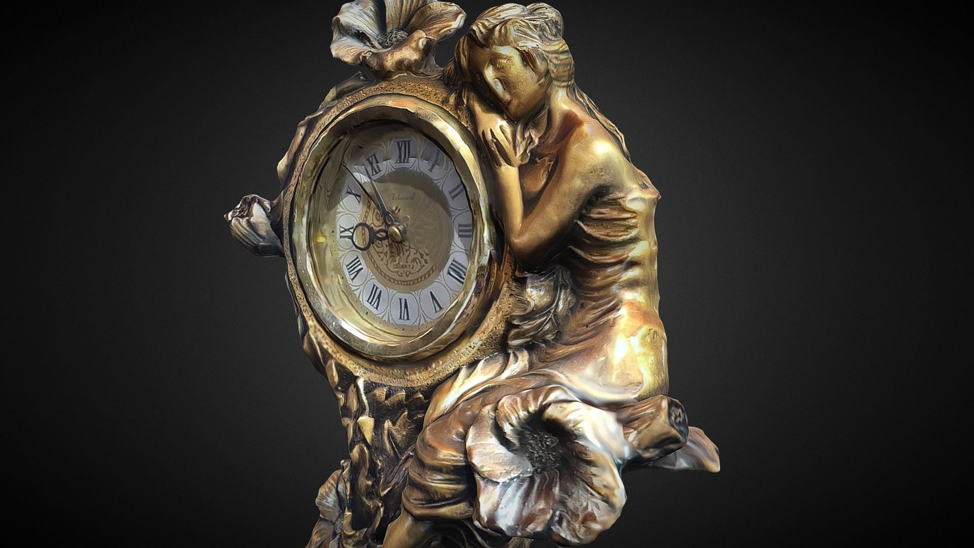 vintage clock v1 3D print model_13