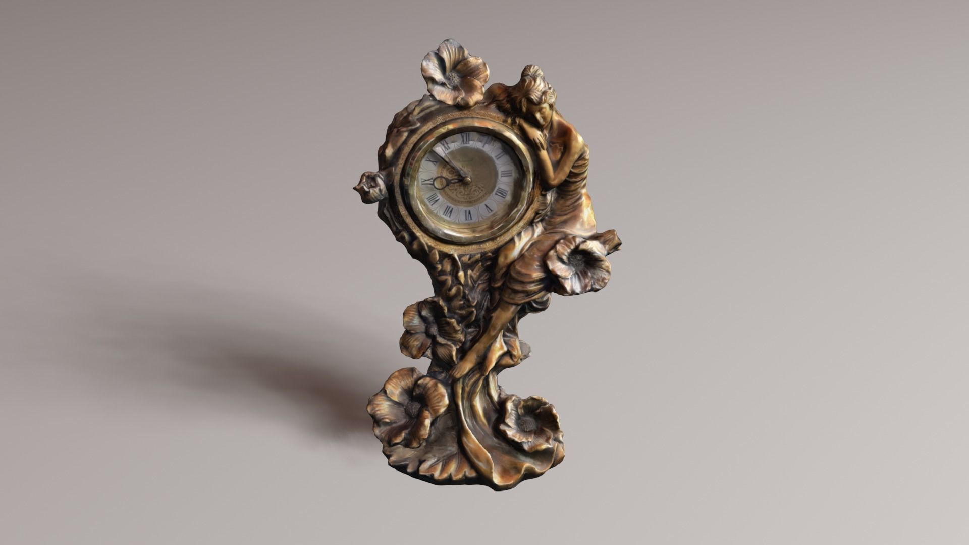 vintage clock v1 3D print model_17