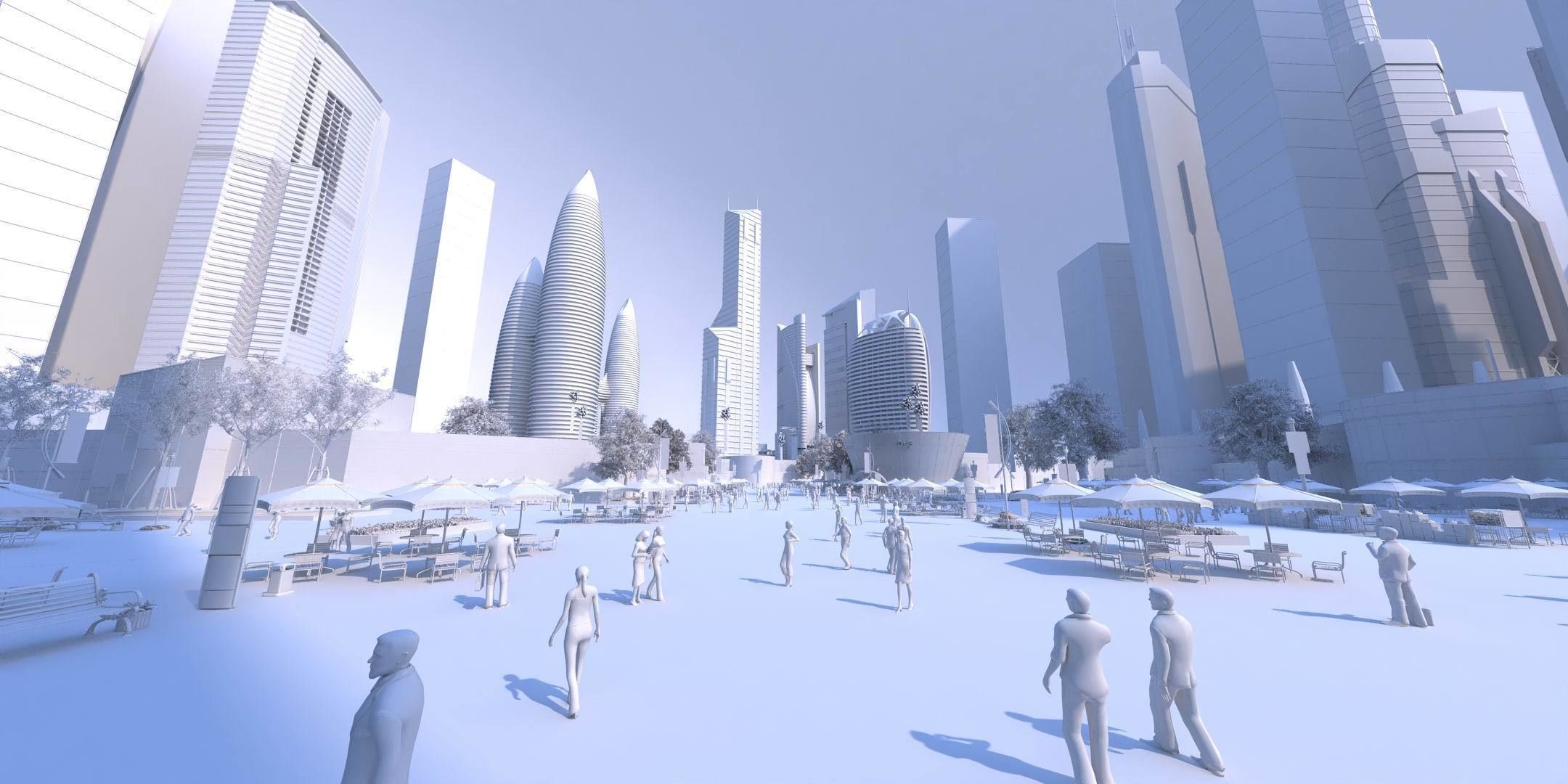 Business Plaza 3D model_6